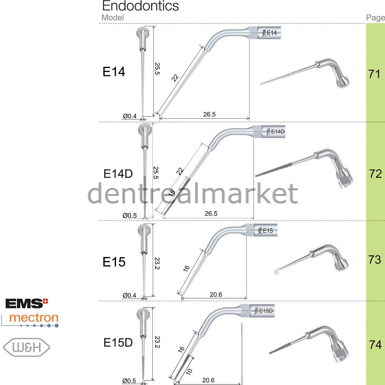 Woodpecker E10 Endodontic Scaler Tip - EMS, Mectron, Woodpecker, W&H Compatible