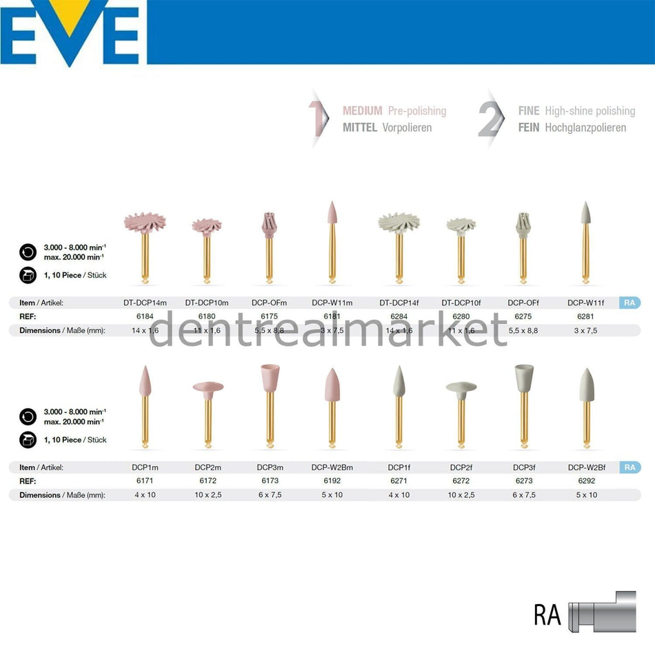 Eve Diacomp Plus Composite Polish Refill — Contra-angle Medium — DCP-W2Bm