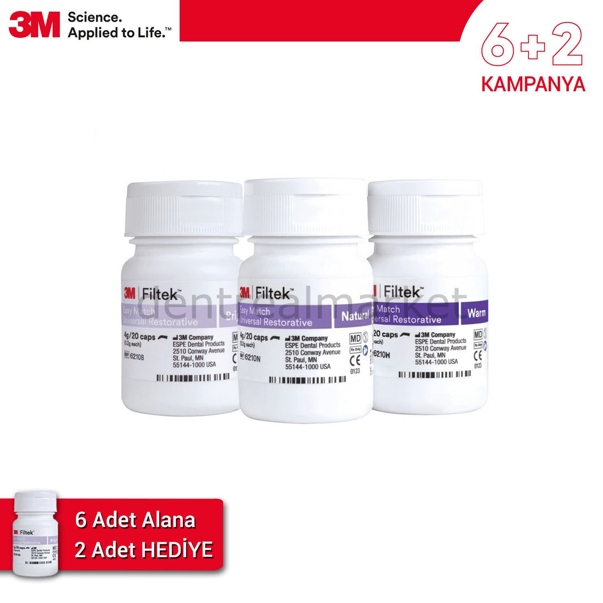 Solventum (3M) Filtek Easy Match Universal Restorative Capsule Composite 6+2 Promo