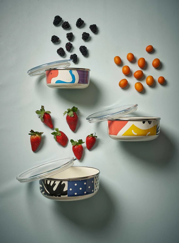 Kapka - Flashback Storage Container - Enamel Vintage Look Washable Storage Container/ Kapka