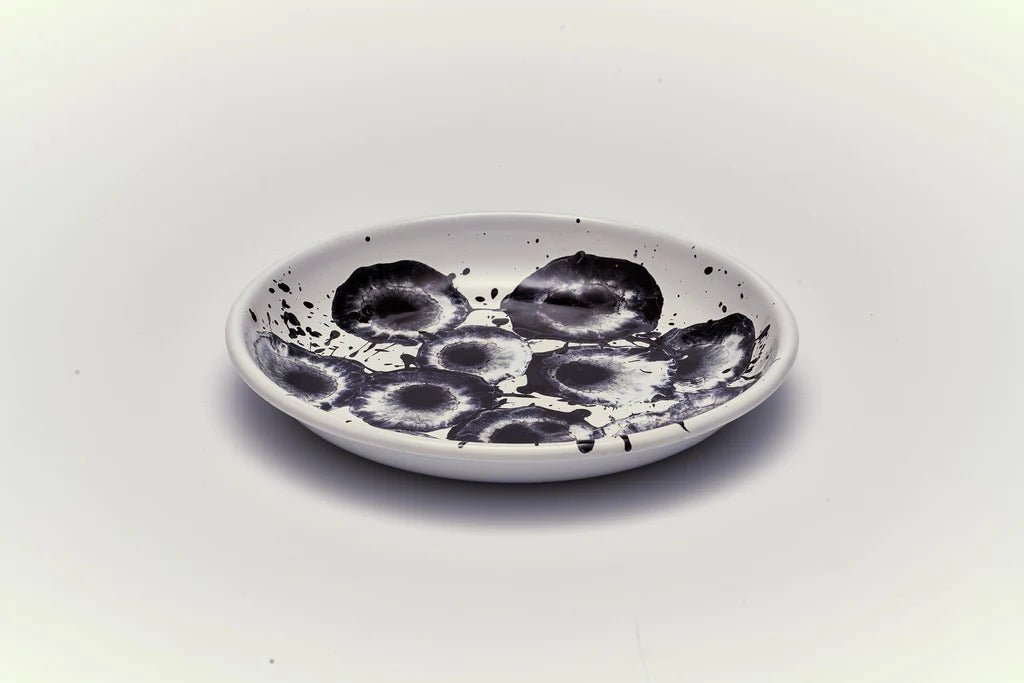 Kapka - Floral Madness Small Plate - Enamel Vintage Look Washable Plate / Kapka