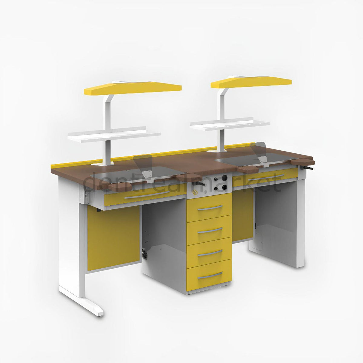 Grup Dental Two-Person Technician Bench - Single Vacuum GPW03