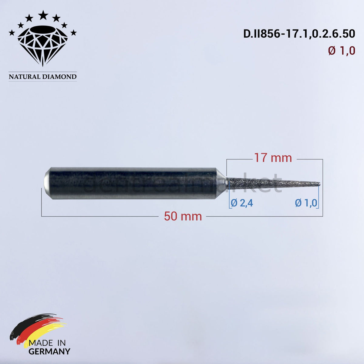Frank Dental Imes-icore Wieland Diamond CAD/CAM Drill 1.0 mm