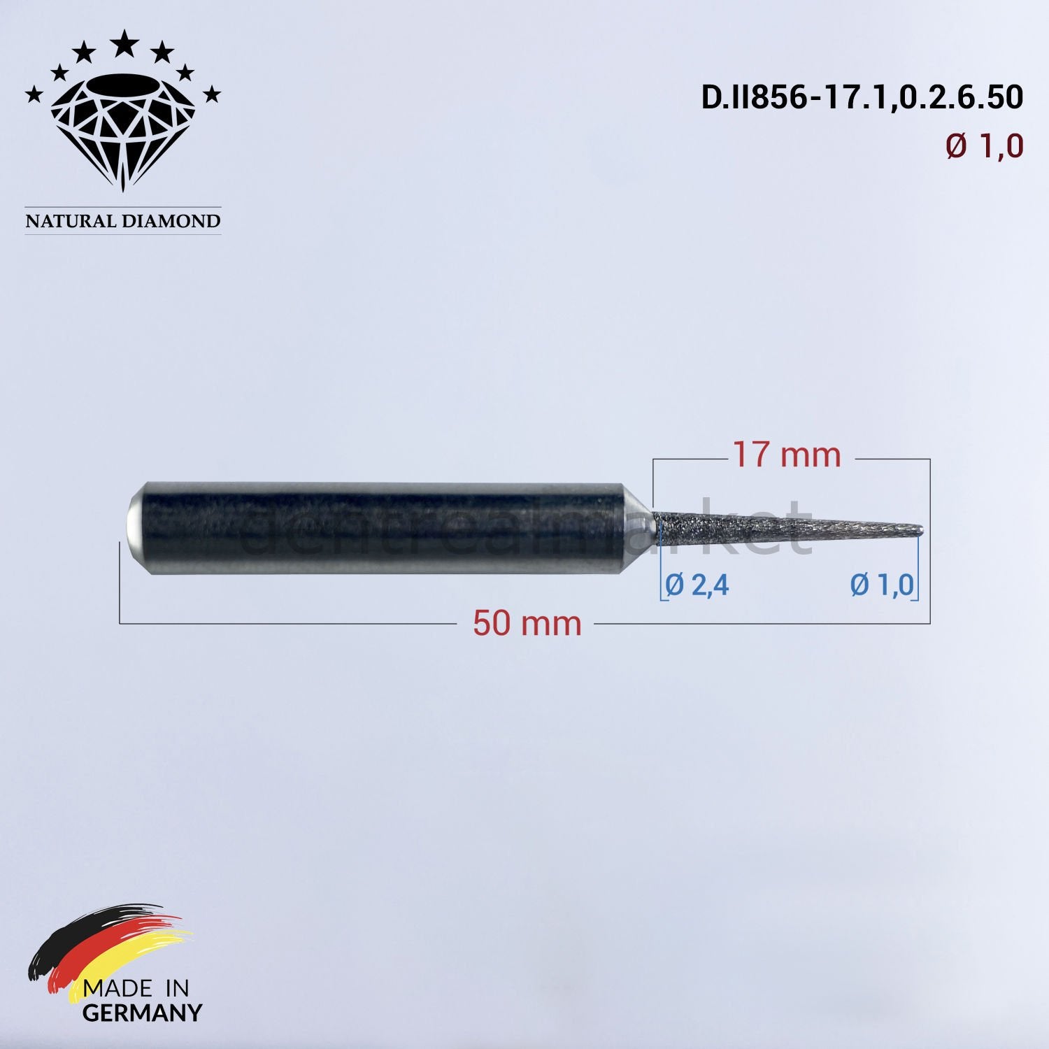 Frank Dental Imes-icore Wieland Diamond CAD/CAM Drill 1.0 mm