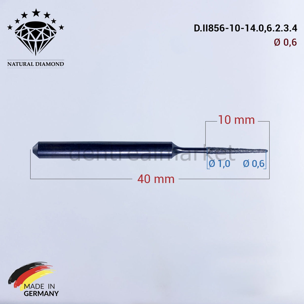 Frank Dental Imes-icore Wieland Diamond CAD/CAM Drill 0.6 mm
