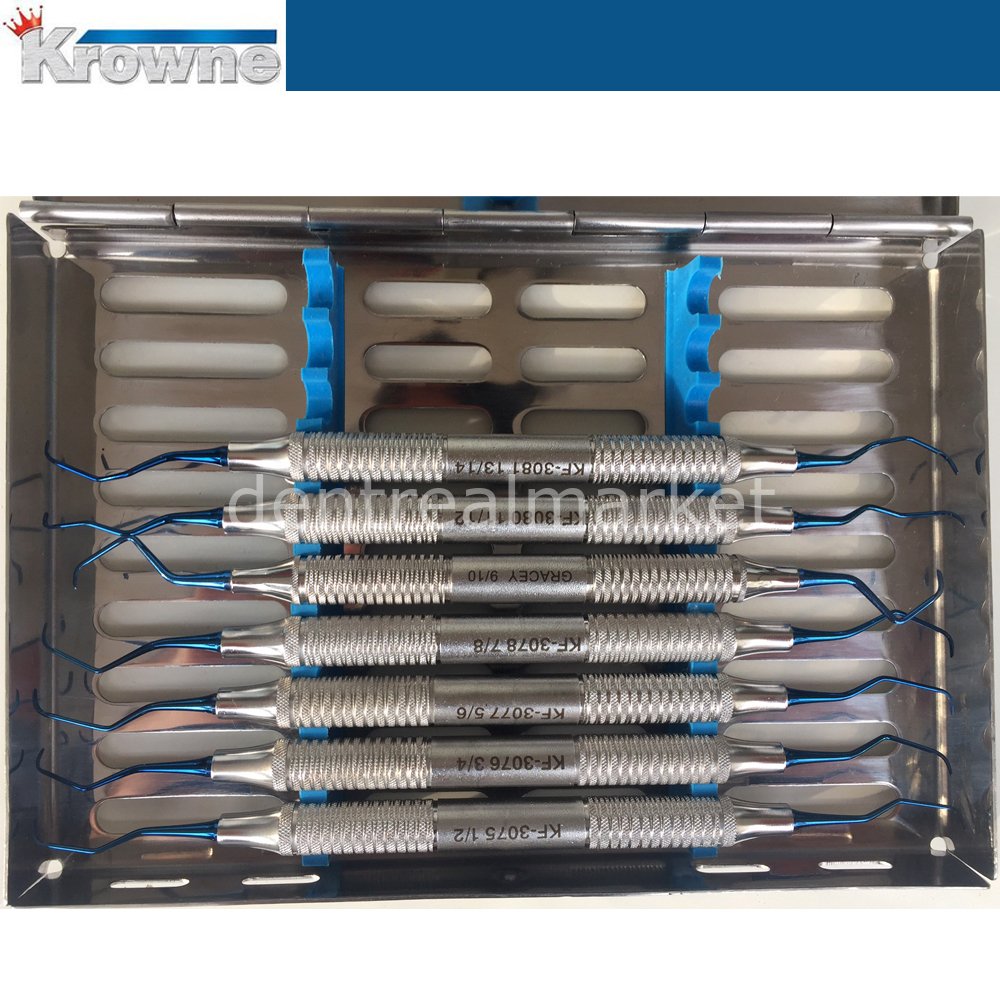 Krowne Titanium Implant Cleaning Curette Set