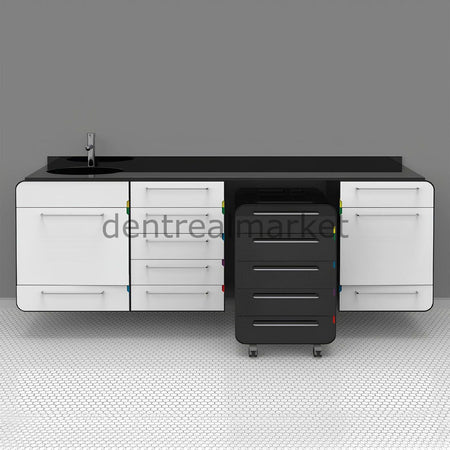 Grup Dental Wall-Mount Mobile Cabinet Clinic Workbench - Corian Top KV01