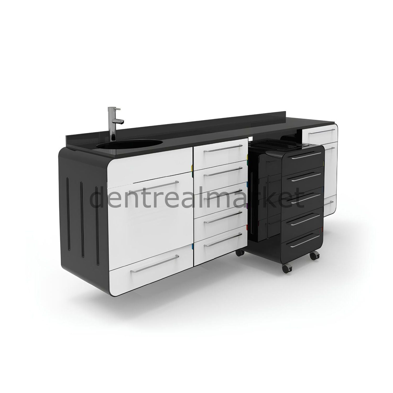 Grup Dental Wall-Mount Mobile Cabinet Clinic Workbench - Corian Top KV01
