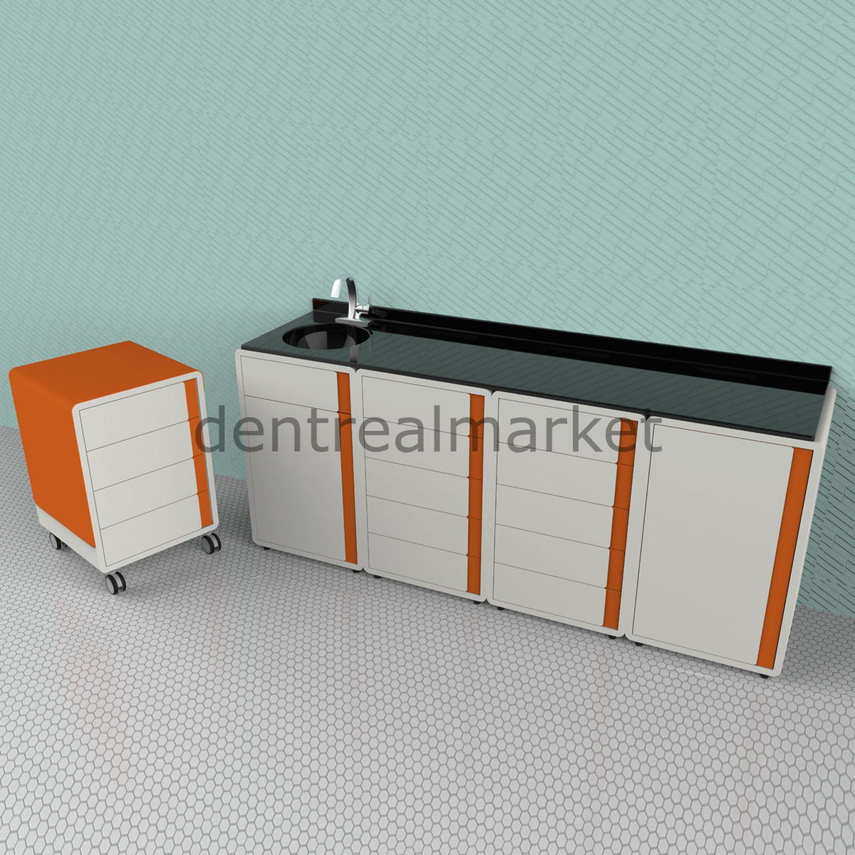 Grup Dental Cabinet Clinic Workbench - Glass Top OPS