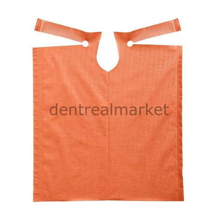 Ceda European Roll Dental Patient Bib — Orange