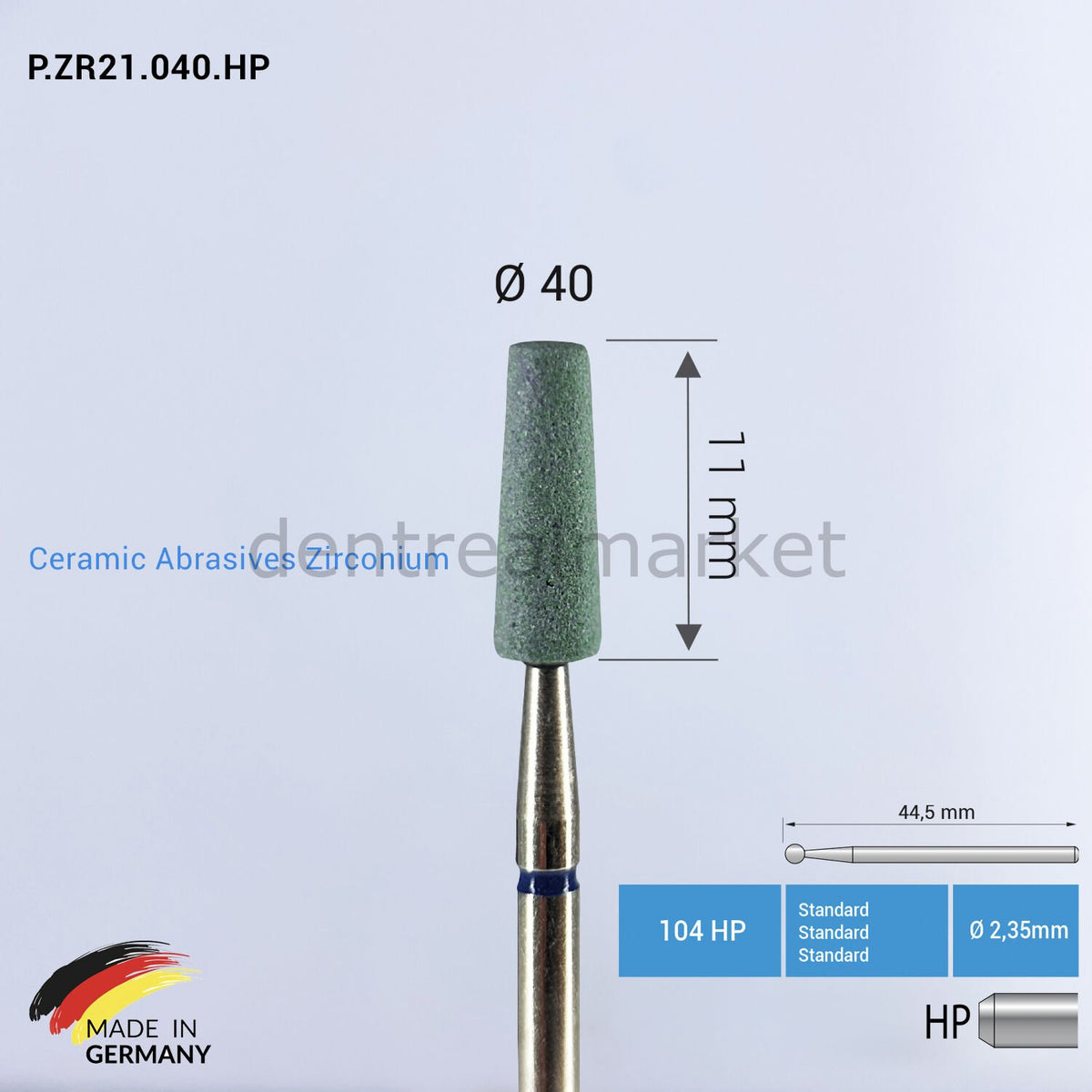 Frank Dental Zirconia &amp; Ceramic Abrasive - P.ZR21 - Ø40 mm