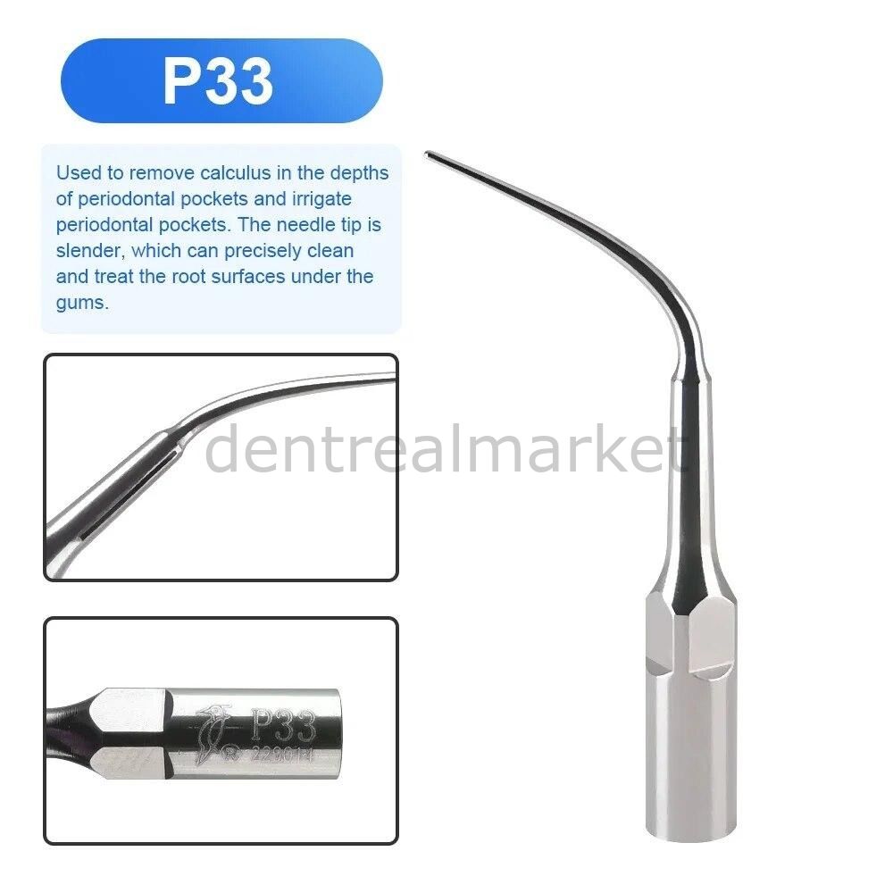 Woodpecker P33 Periodontic Scaler Tip - EMS, Mectron, Woodpecker, W&H Compatible