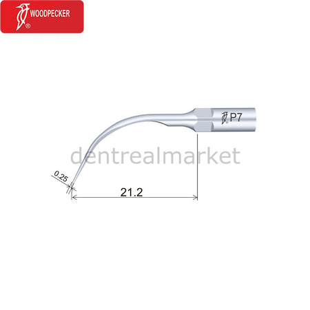 Woodpecker P7 Periodontic Scaler Tip - EMS, Mectron, Woodpecker, W&H Compatible