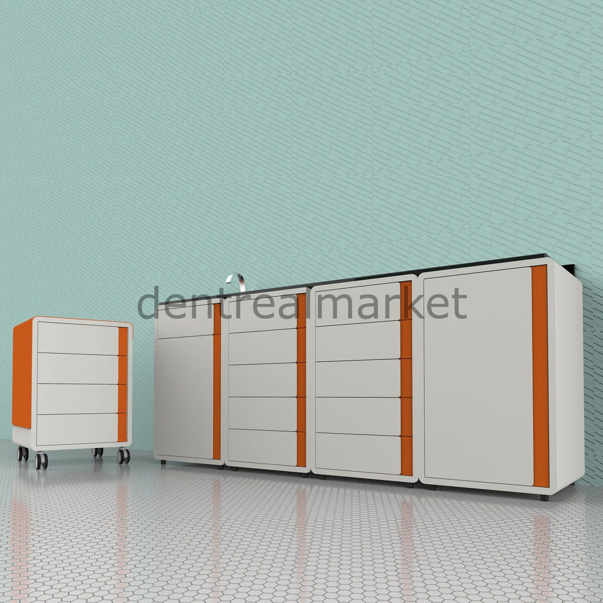 Grup Dental Cabinet Clinic Workbench - Glass Top OPS