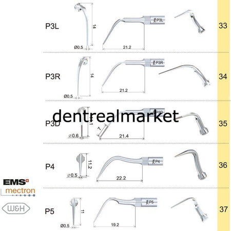 Woodpecker P6 Periodontic Scaler Tip - EMS, Mectron, Woodpecker, W&H Compatible