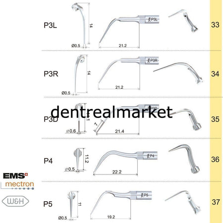 Woodpecker P4 Periodontic Scaler Tip - EMS, Mectron, Woodpecker, W&H Compatible