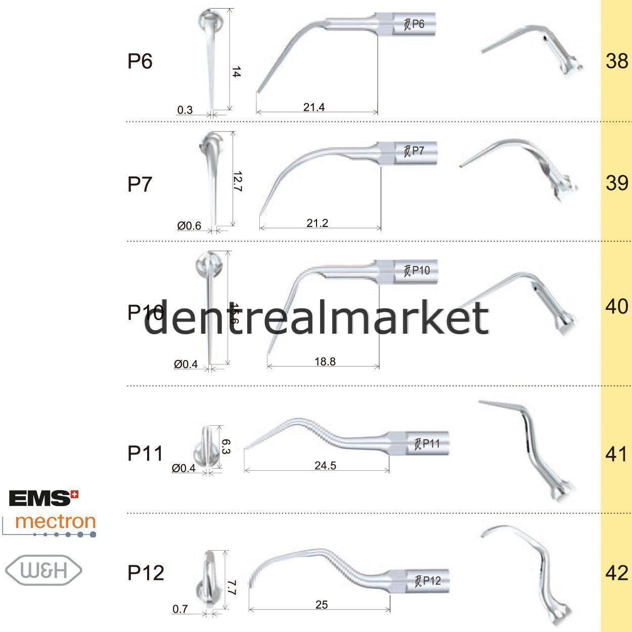 Woodpecker Periodontic Scaler Tip P20L — EMS, Mectron, Woodpecker, W&H Compatible