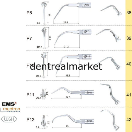 Woodpecker Periodontic Scaler Tip P2L — EMS, Mectron, Woodpecker, W&H Compatible