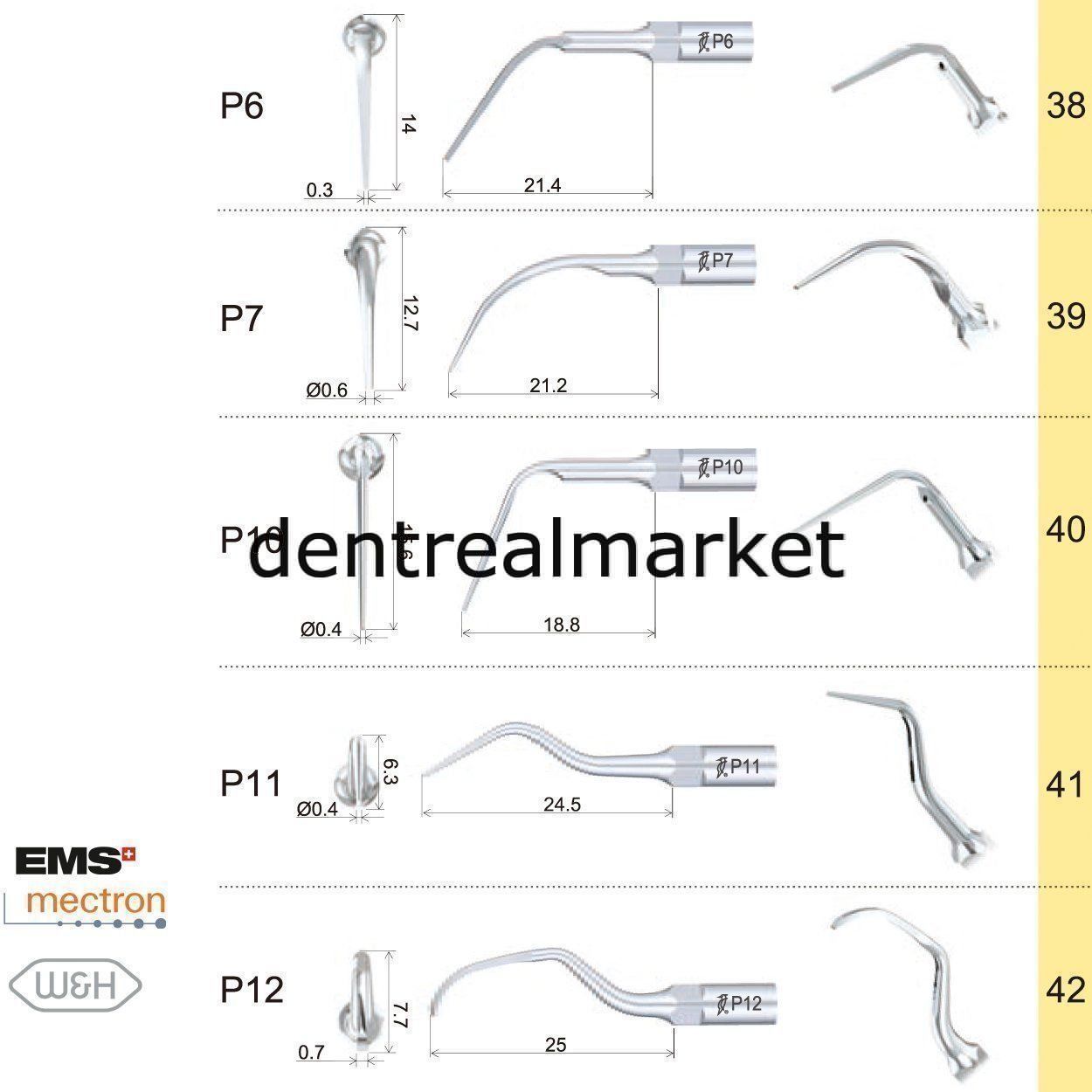 Woodpecker P2LD Periodontic Scaler Tip - EMS, Mectron, Woodpecker, W&H Compatible