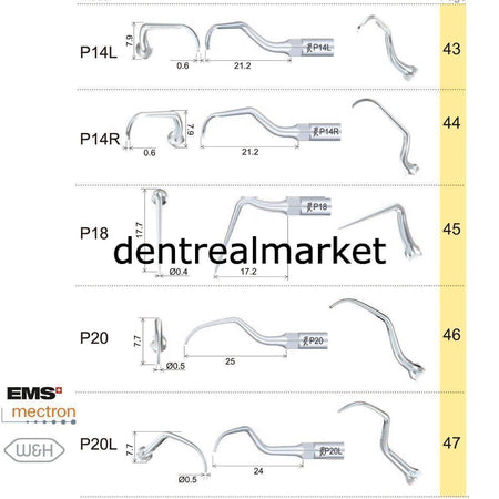 Woodpecker P7 Periodontic Scaler Tip - EMS, Mectron, Woodpecker, W&H Compatible