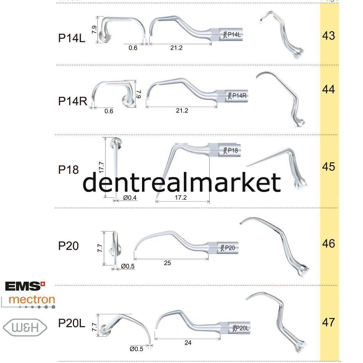 Woodpecker Periodontic Scaler Tip P2RD — EMS, Mectron, Woodpecker, W&H Compatible