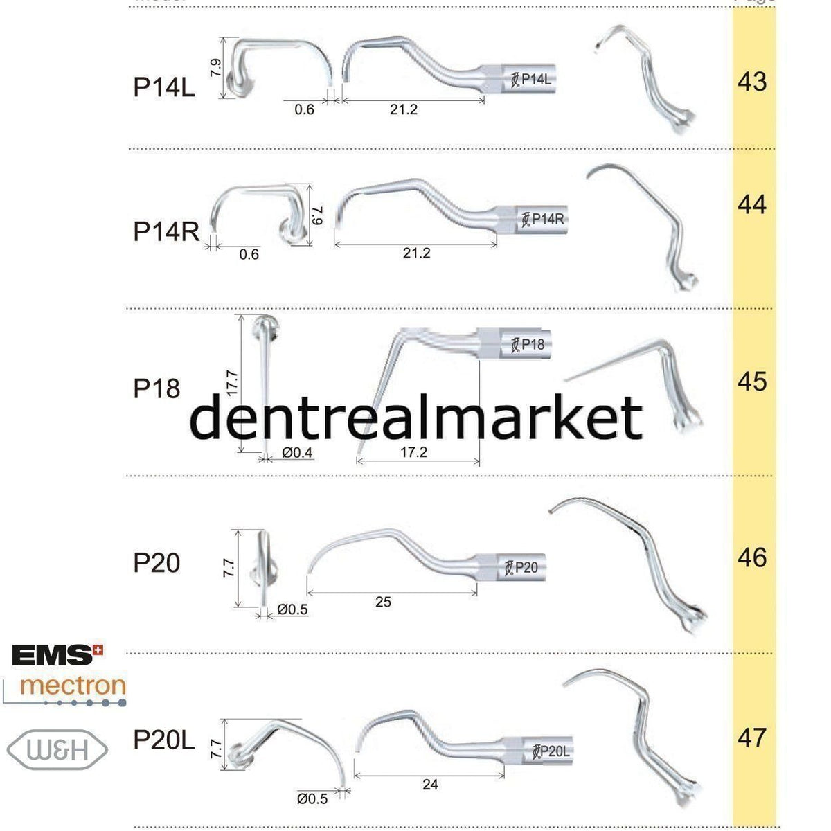 Woodpecker P3 Periodontic Scaler Tip - EMS, Mectron, Woodpecker, W&H Compatible
