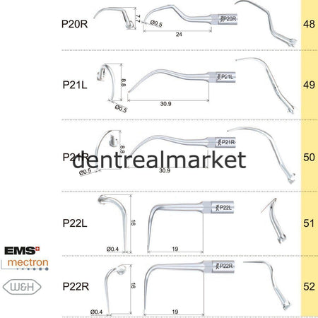 Woodpecker Periodontic Scaler Tip P20L — EMS, Mectron, Woodpecker, W&H Compatible