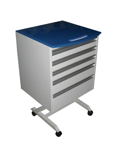 New Dent Mobile Cabinet with Laser-Cut Glass Top