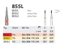 Meisinger 855L Synthetic Diamond Bur Tapered — Pack of 5