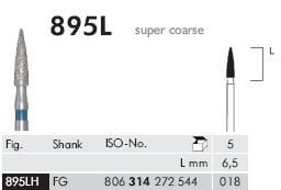 Meisinger Synthetic Diamond Bur 895LH — Pack of 5