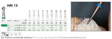 Meisinger Tungsten Carbide Bur HM1S — 5 pcs