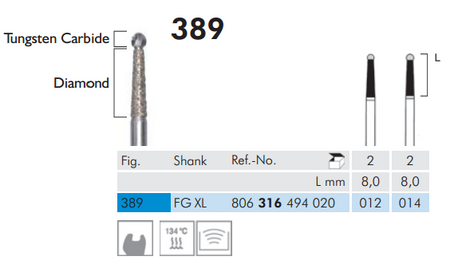 Meisinger 389 Diamond Egg Bur — Pack of 2