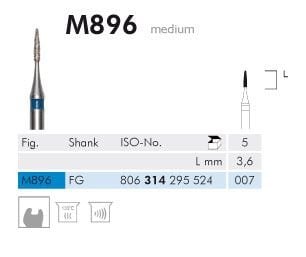 Meisinger 896 Synthetic Diamond Bur — Pack of 5