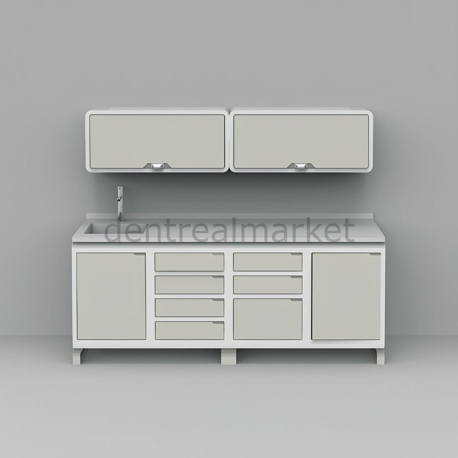 Grup Dental Wall-Mount Mobile Cabinet Clinic Workbench - Glass Top SFS-SFW