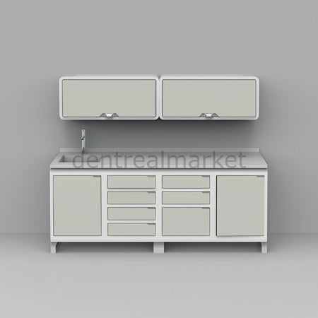 Grup Dental Wall-Mount Mobile Cabinet Clinic Workbench - Glass Top SFS-SFW