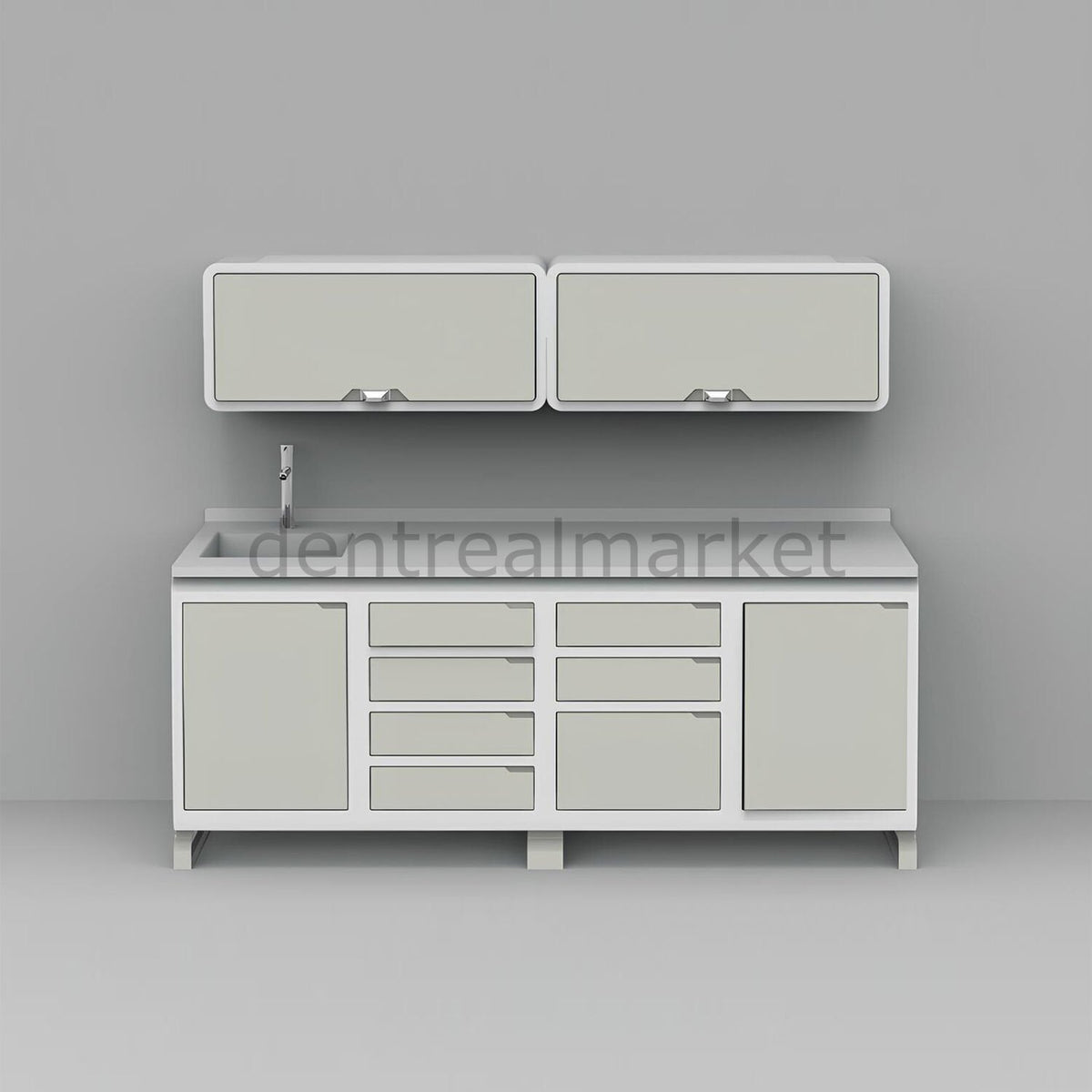 Grup Dental Wall-Mount Mobile Cabinet Clinic Workbench - Corian Top SFS-SFW