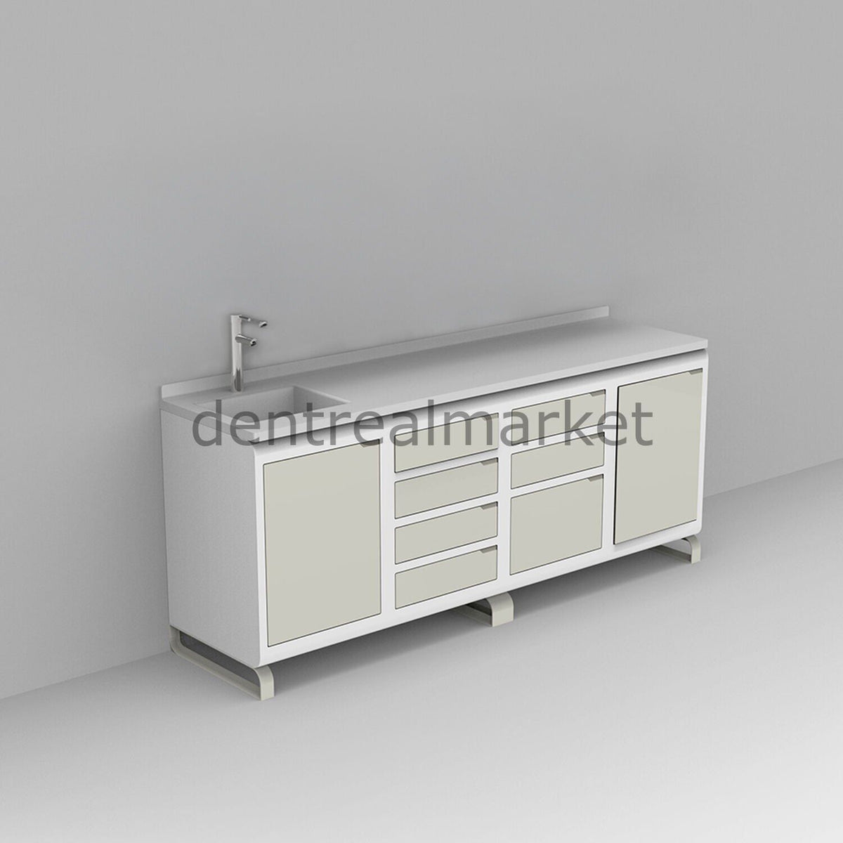 Grup Dental Sapphire Series Clinic Counter — Corian Top SFS