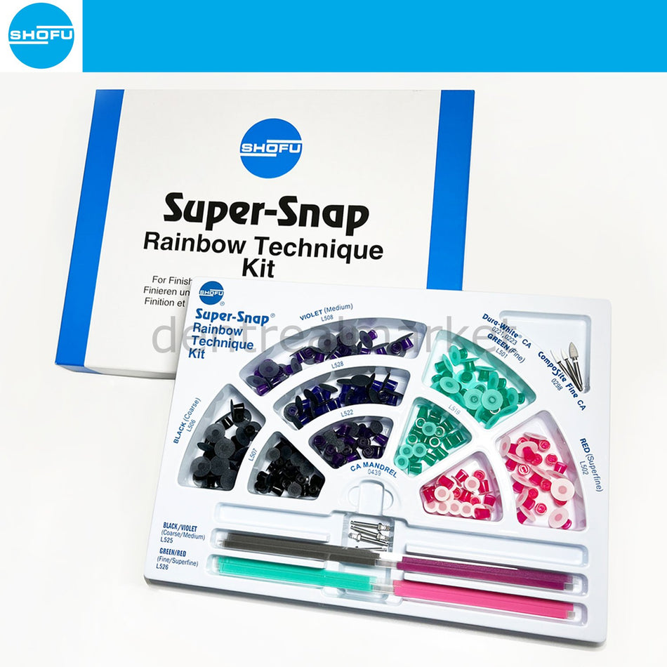 Shofu Super Snap Rainbow Composite Polishing and Finishing Disc Set 180-piece