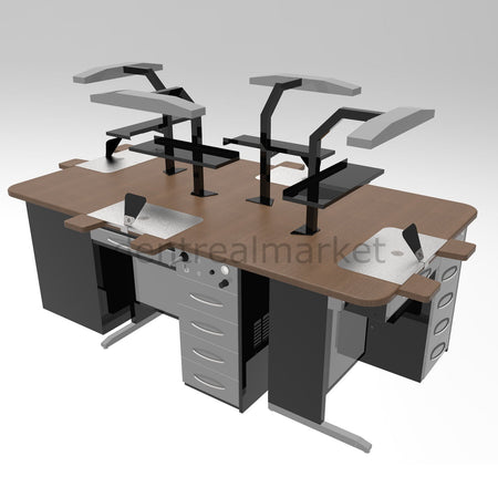 Grup Dental Four-Person Technician Bench - Quad Vacuum GPW04