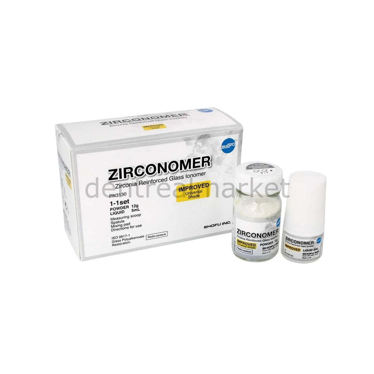 Shofu Zirconomer Glass Ionomer Cement - 12 g Powder × 5 ml Liquid