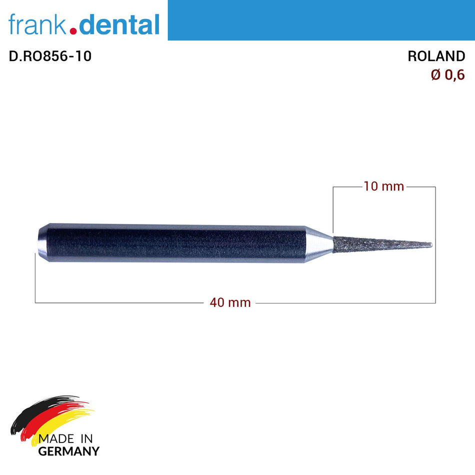 DentrealStore - Dentreal Diamond Milling Drill 0.6 mm - for Roland Milling Machine